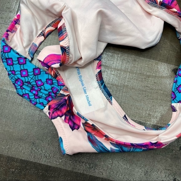 NWOT Shade & Shore Multicolored Palm Leaf Bikini Bottom XS - Picture 7 of 9